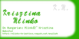 krisztina mlinko business card